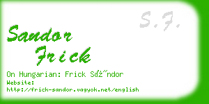 sandor frick business card